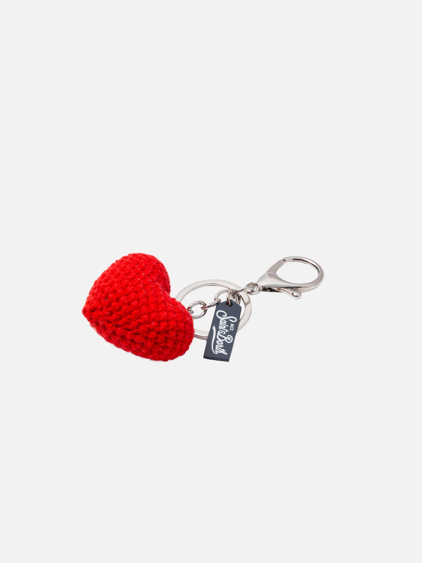Keyring  with heart crochet charm