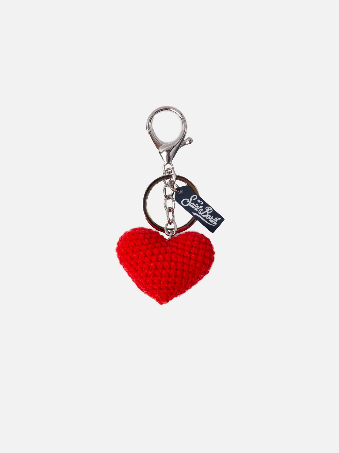 Keyring  with heart crochet charm