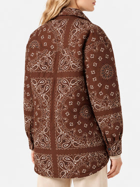 Veste matelassée Kimmy marron à imprimé bandana 