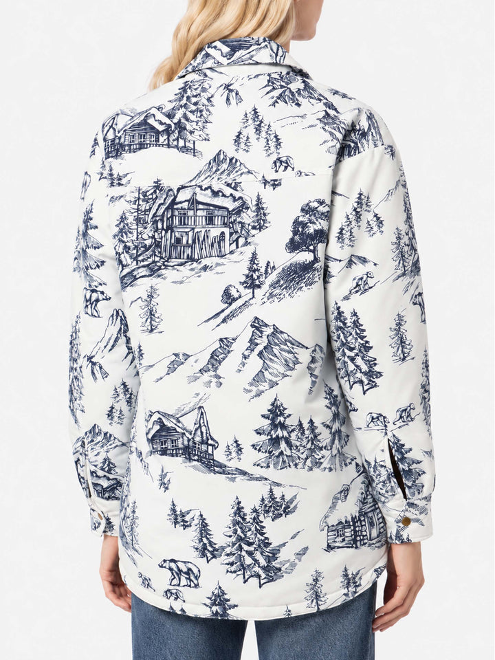 Giacca Kimmy trapuntata con fantasia toile de jouy blu