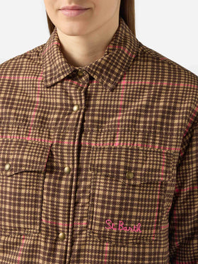 Gesteppte, wattierte, leichte Jacke Kimmy mit Hahnentritt-Muster