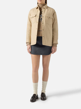 Damen-Wolljacke mit Saint-Barth-Strass-Print