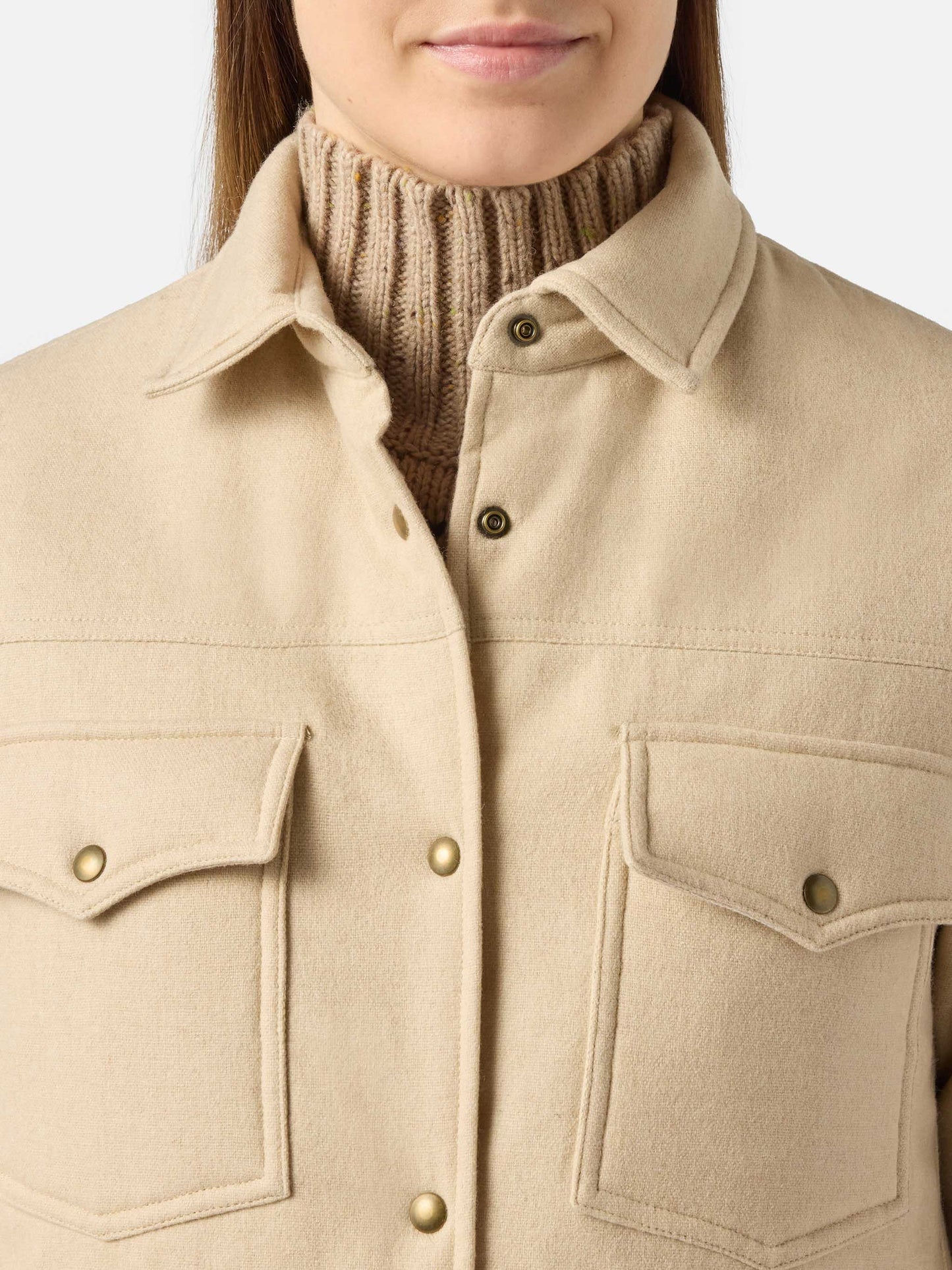 Damen-Wolljacke mit Saint-Barth-Strass-Print