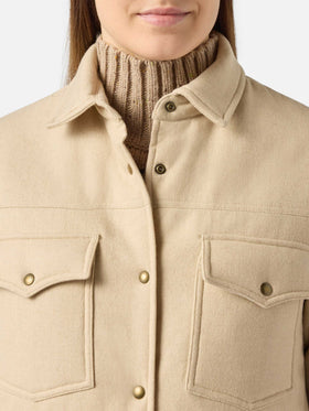 Damen-Wolljacke mit Saint-Barth-Strass-Print