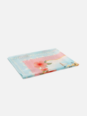 Kitana pure silk foulard with St. Barth map print