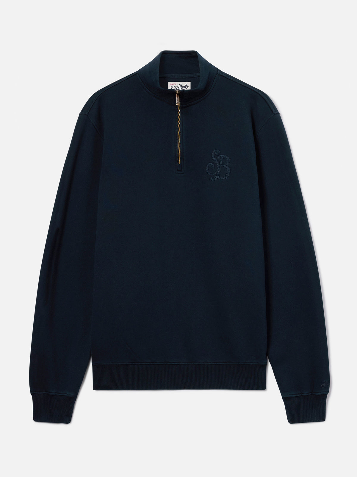Sweat-shirt en coton Kenneth Navy blue avec monogramme SB Legacy 