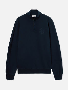 Sweat-shirt en coton Kenneth Navy blue avec monogramme SB Legacy 