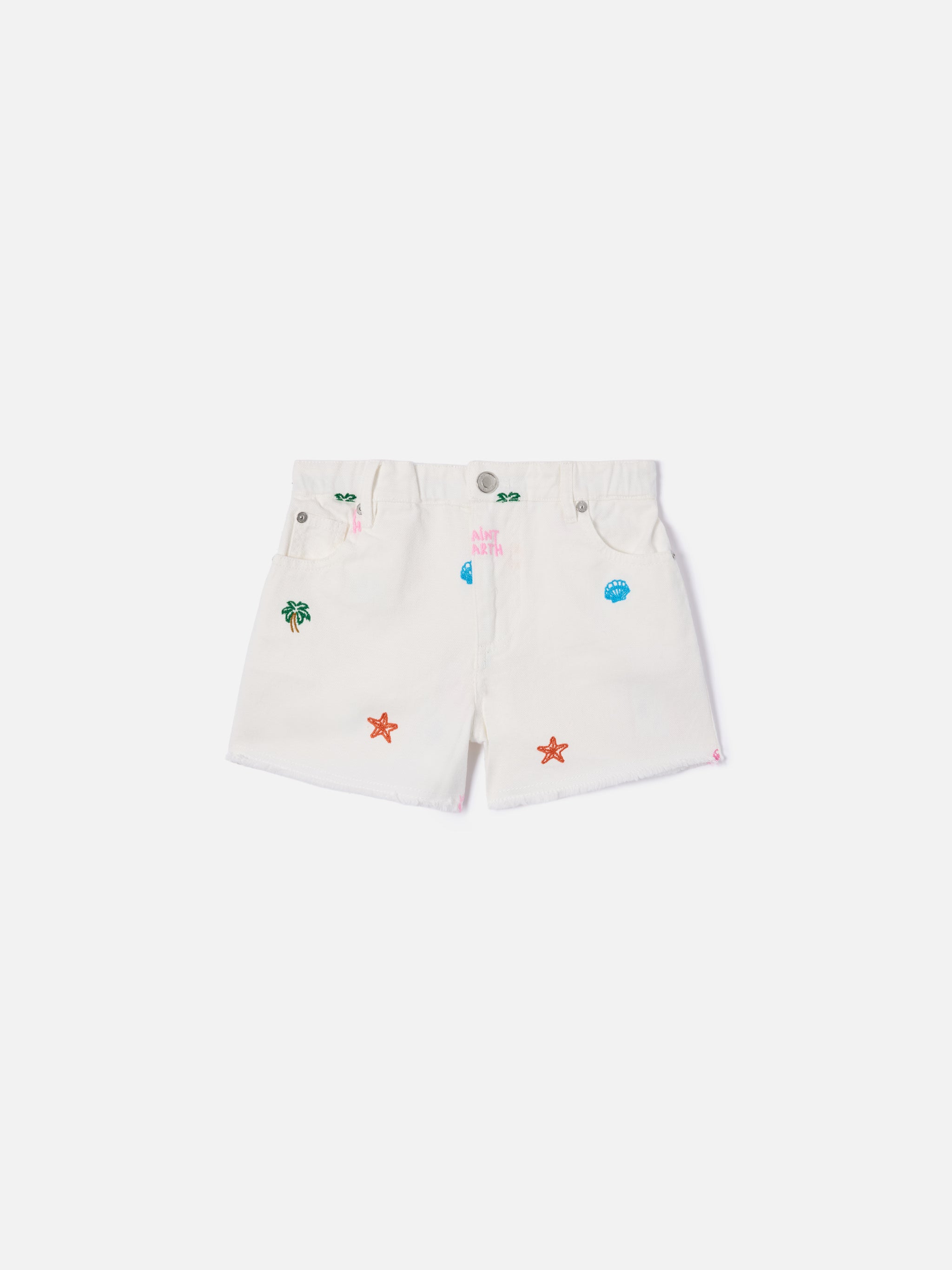 Kiko Jr Cotton shorts with multicolor embroidery – MC2 Saint Barth