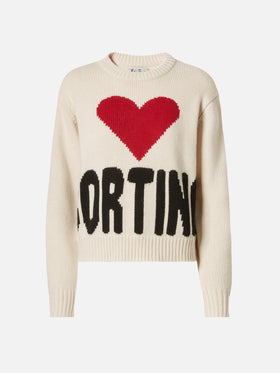 Kyla Wollpullover in Weiß mit Cortina-Jacquard