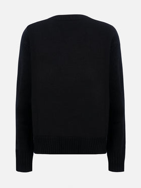 Maglione da donna nero fair isle Kyla con jacquard St. Moritz