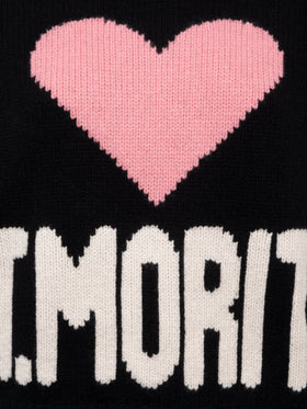 Maglione da donna nero fair isle Kyla con jacquard St. Moritz