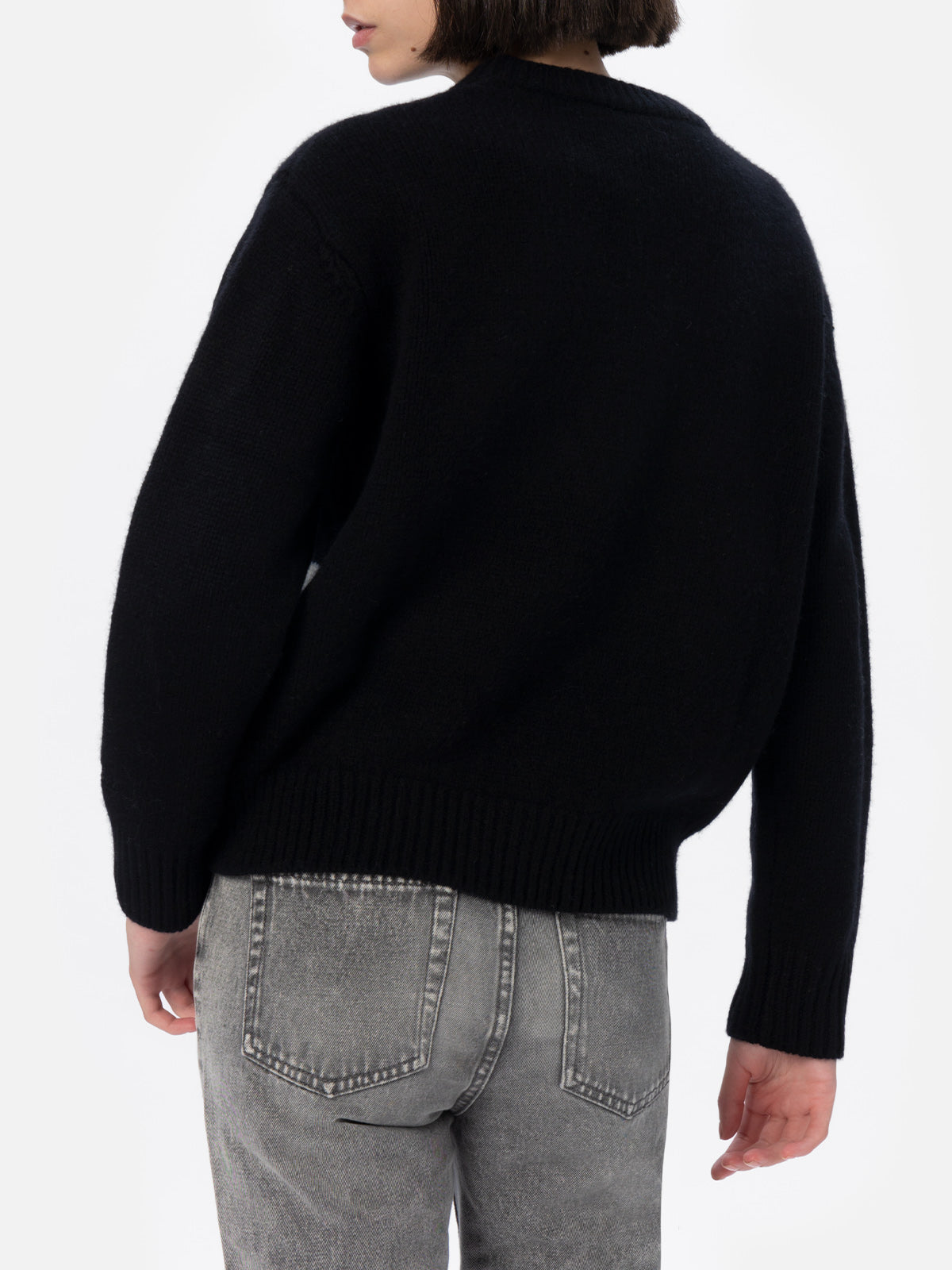 Maglione da donna nero fair isle Kyla con jacquard St. Moritz