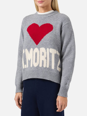 Kyla wool sweater in grey with St. Moritz jacquard