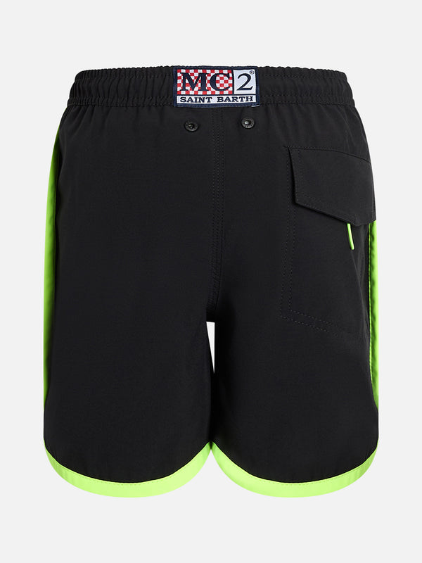 Boy long lentgh black swim shorts Kyte Comfort Jr