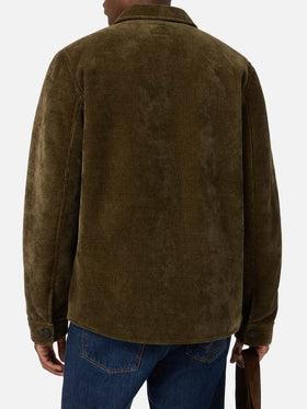 Surchemise en velours côtelé Landeck vert militaire avec doublure teddy 