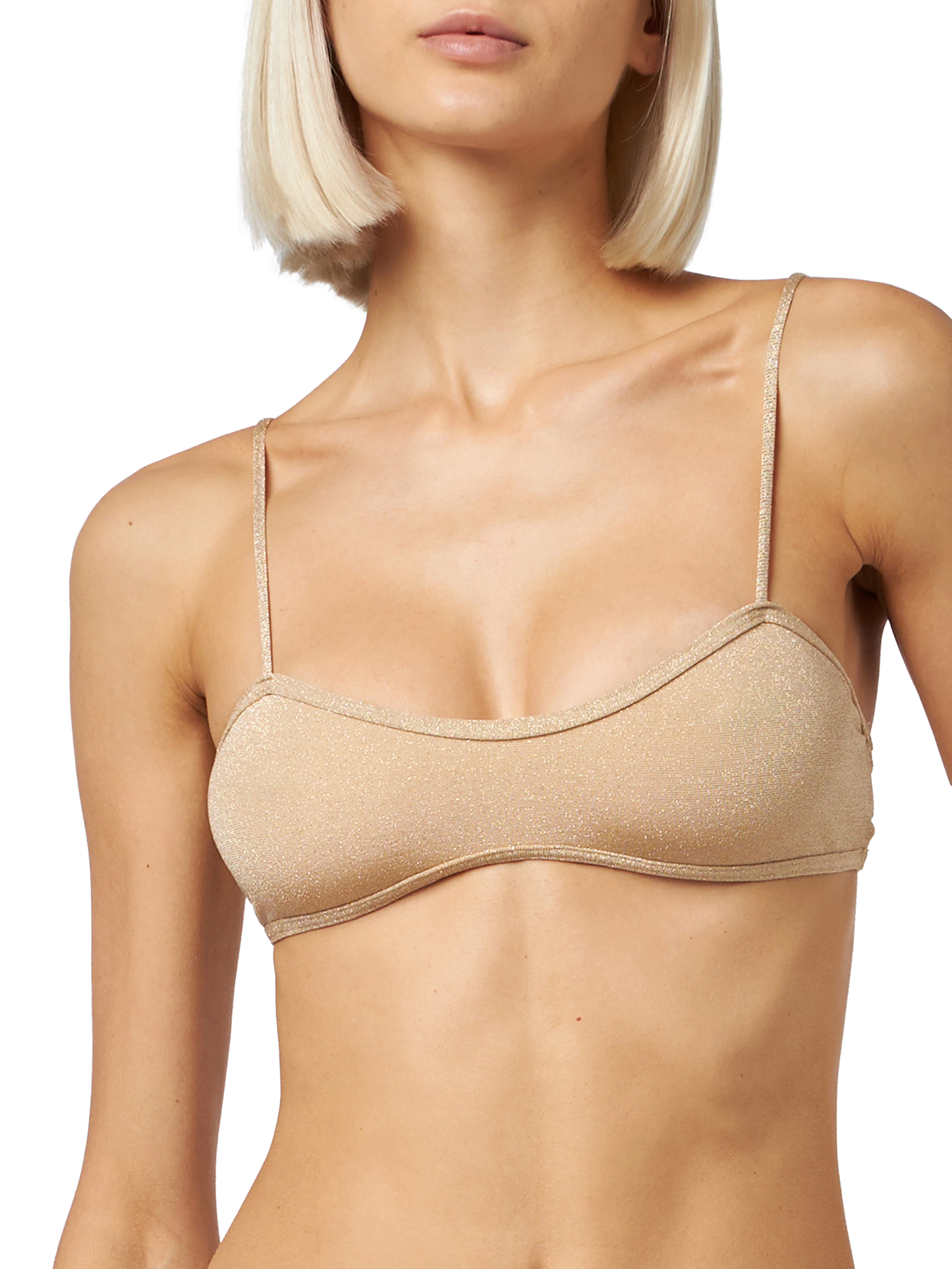 Woman lurex scooped bikini swimsuit Laryn Noelle
