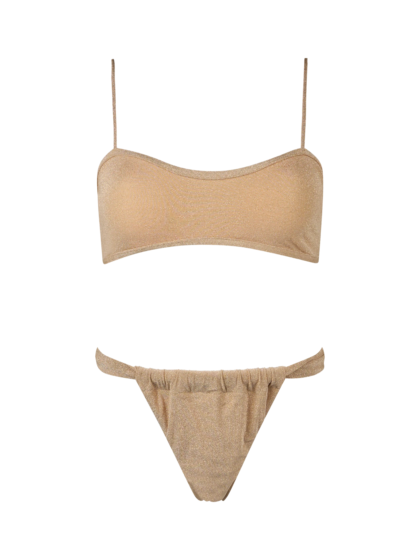 Woman lurex scooped bikini swimsuit Laryn Noelle