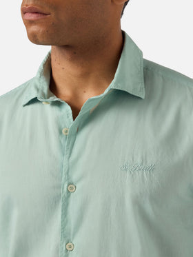 Sage green Chemise Ice shirt in pure cotton voile