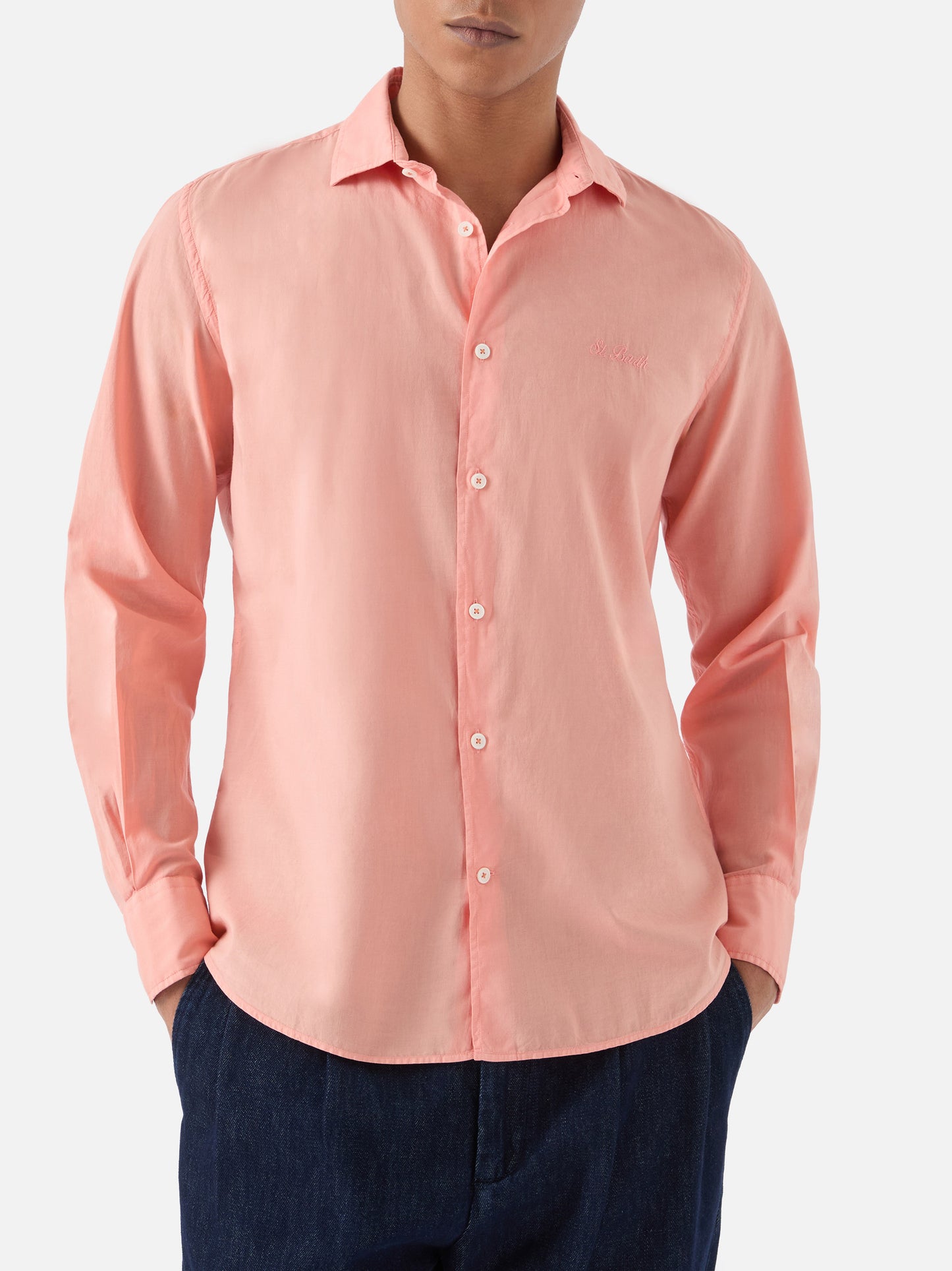 Camicia Chemise Ice in voile di cotone pesca