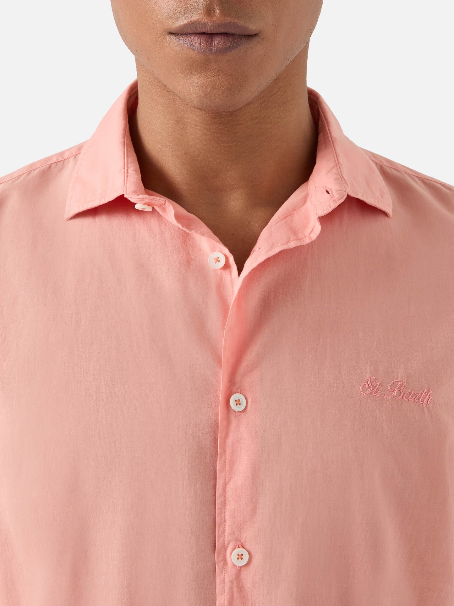 Camicia Chemise Ice in voile di cotone pesca