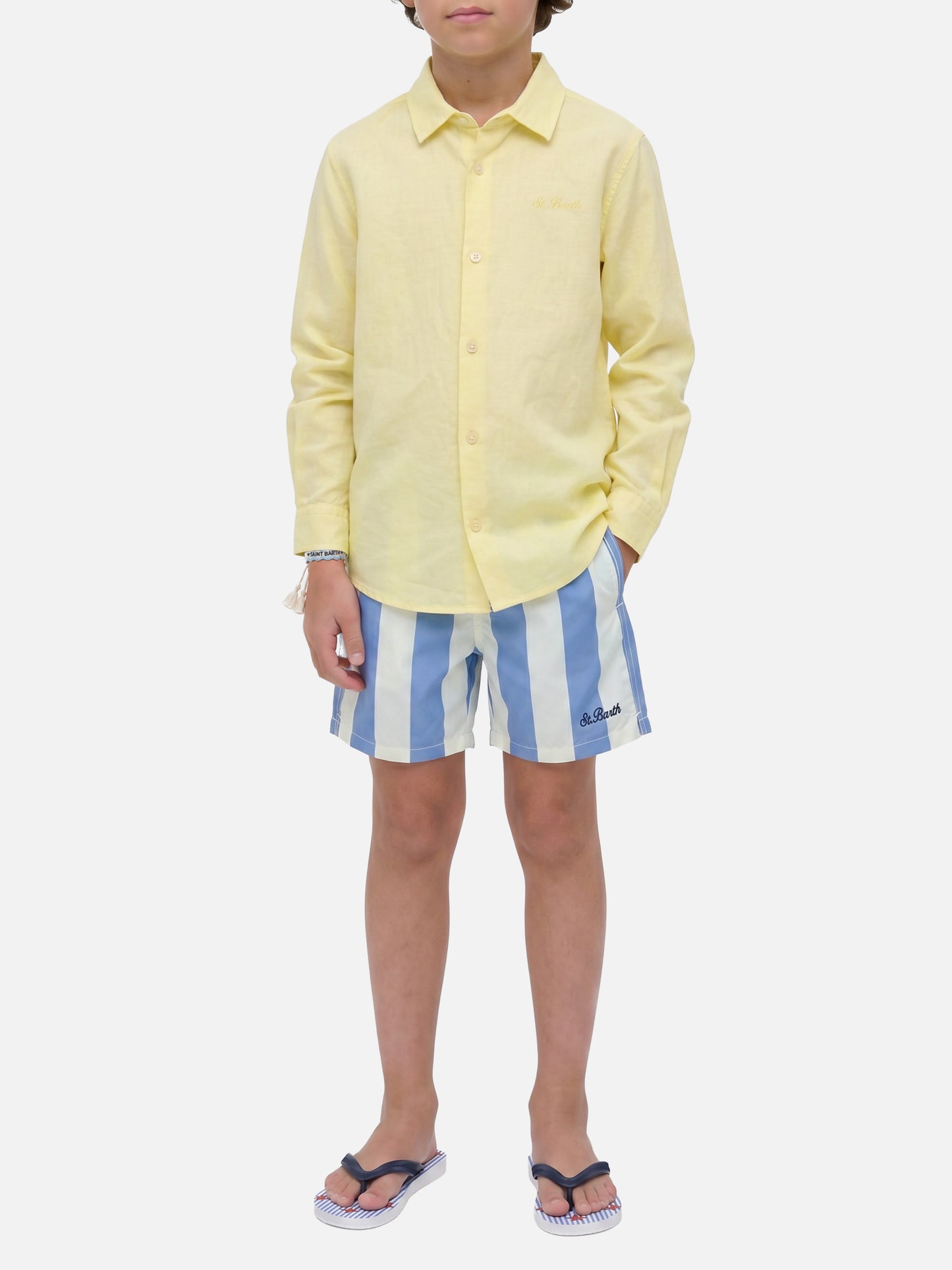 Chemise Jr jaune beurre en voile de coton 