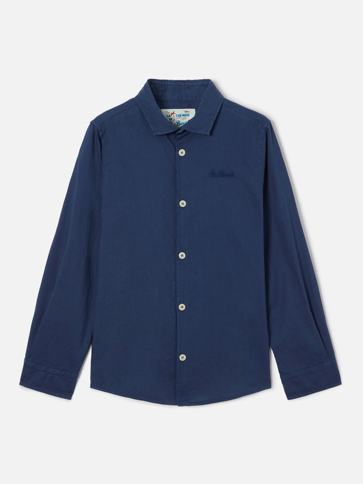 Camicia Chemise Jr in cotone voile blu navy