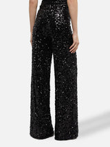 Woman wide-leg trousers Lucette with black sequins