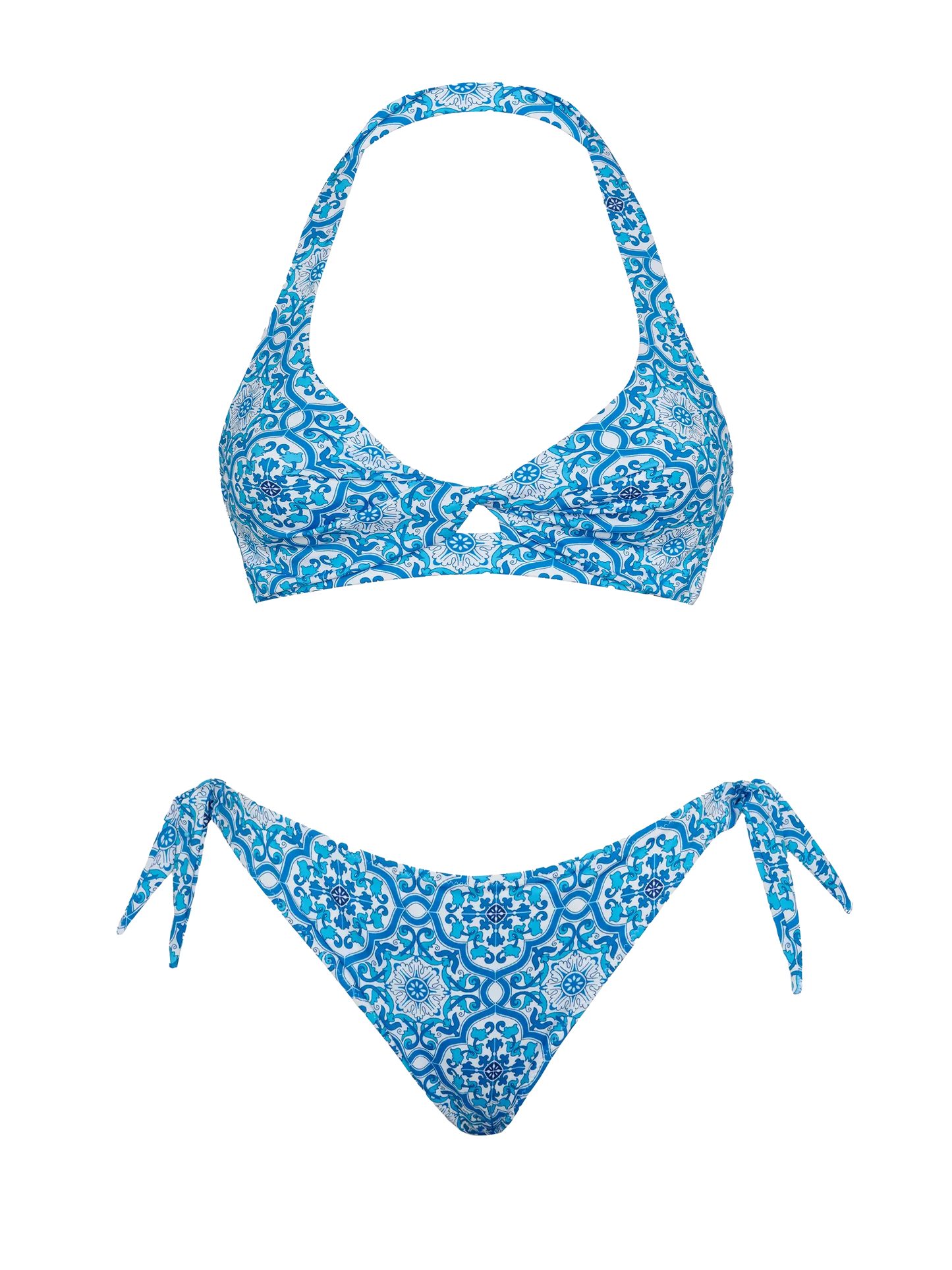 Bralette bikini Leda Yali with majolica print