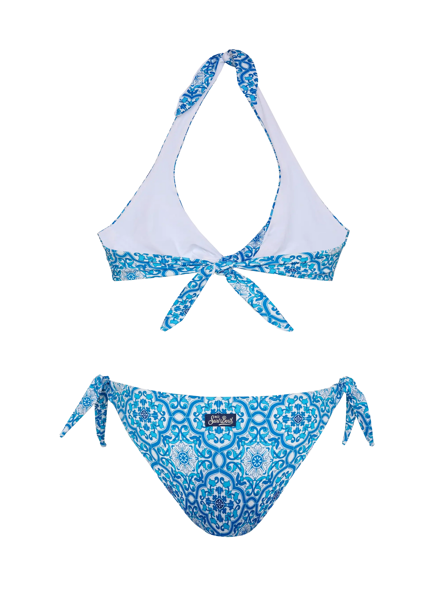 Bralette bikini Leda Yali with majolica print