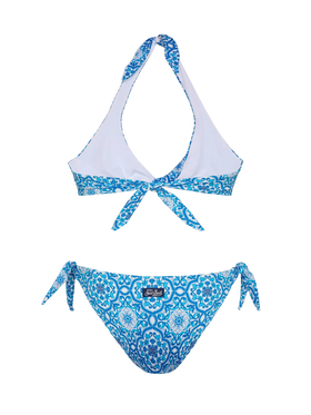 Bralette bikini Leda Yali with majolica print