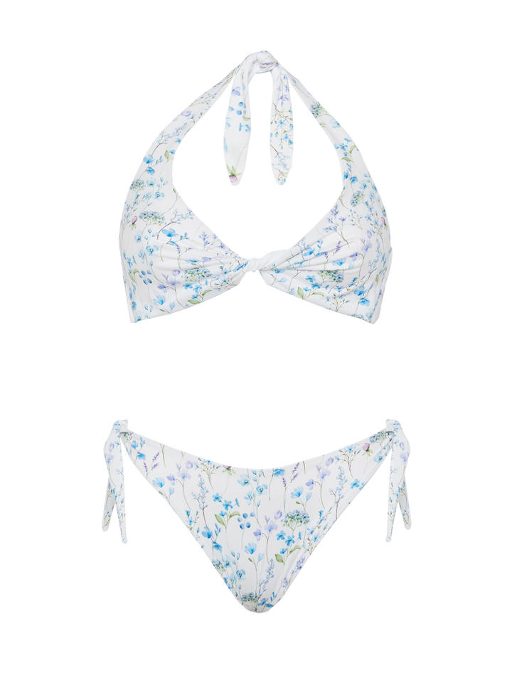 Klassische Badehose Yali mit Blumenmuster - Triangel-Bralette-Top Leda mit Blumenmuster