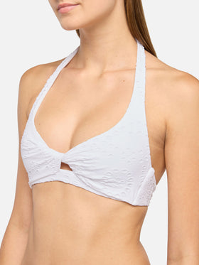 Yali slip mare classico in pizzo Sangallo nero - Top bralette triangolo in Sangallo Leda