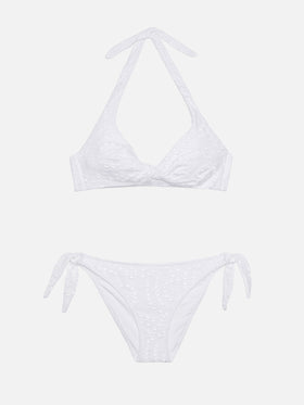 Yali slip mare classico in pizzo Sangallo nero - Top bralette triangolo in Sangallo Leda