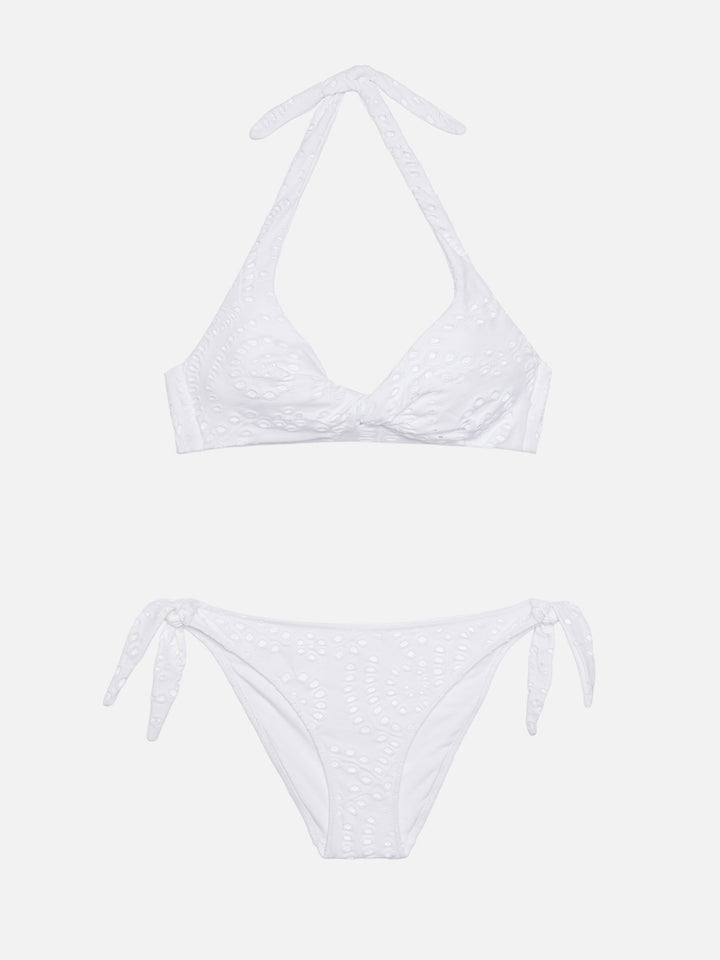Yali slip mare classico in pizzo Sangallo nero - Top bralette triangolo in Sangallo Leda
