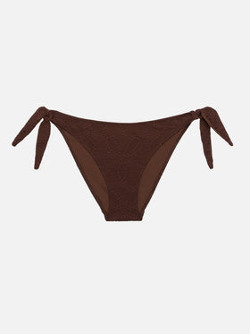 Yali brown Sangallo lace classic swim briefs