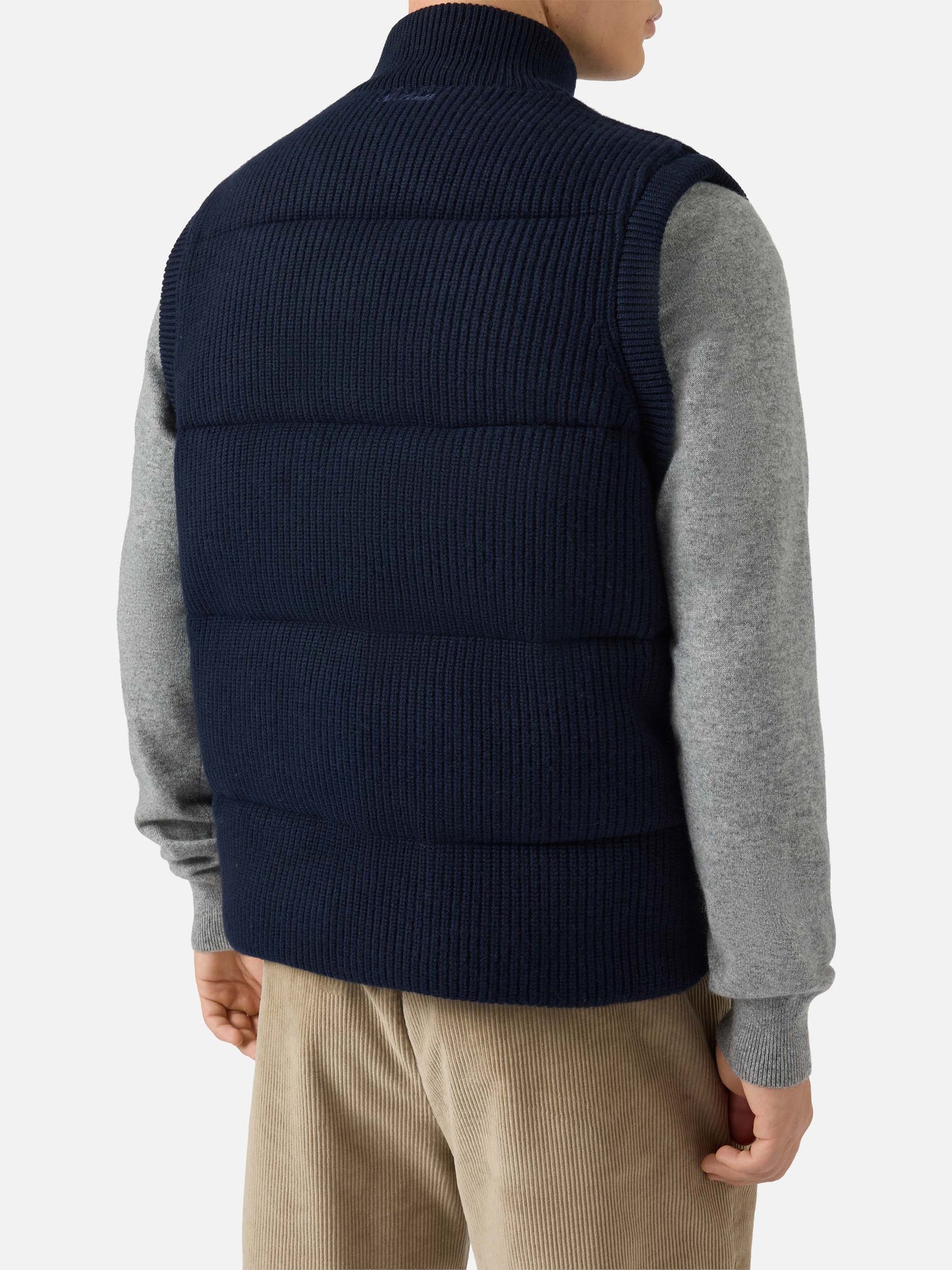 Leeds Knit padded gilet in blue
