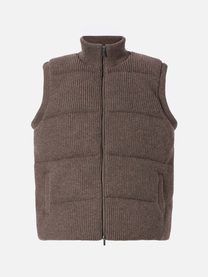 Leeds Knit padded gilet in hazelnut
