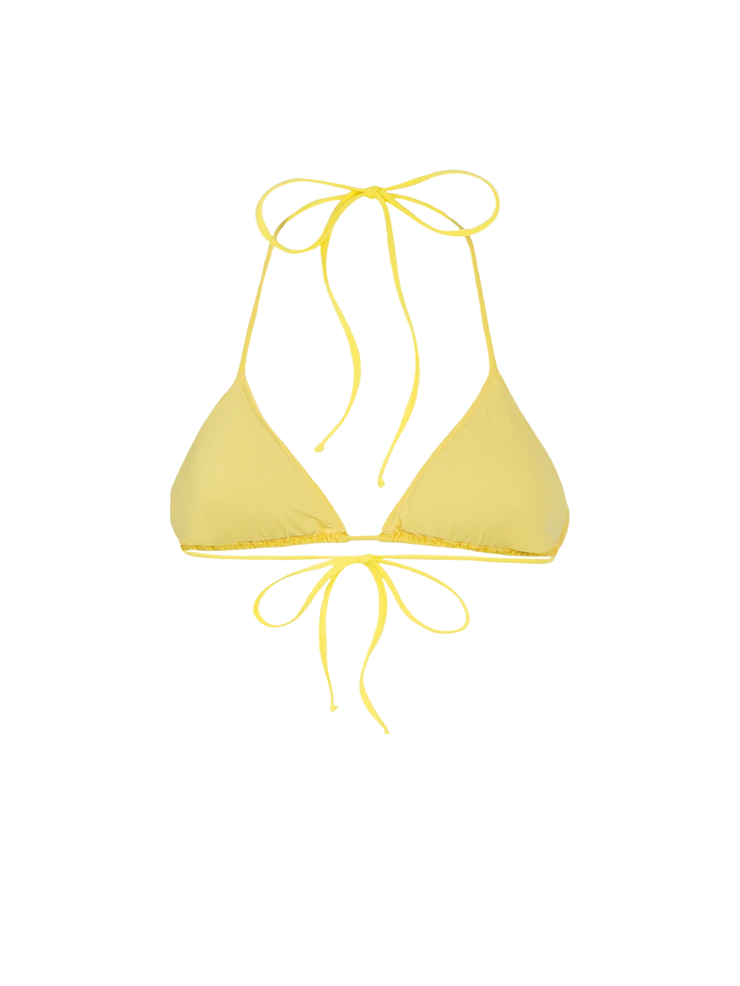 Woman pale yellow triangle top swimsuit Leah