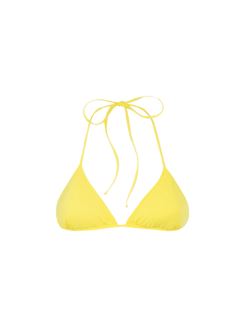 Woman pale yellow triangle top swimsuit Leah - MC2 Saint Barth