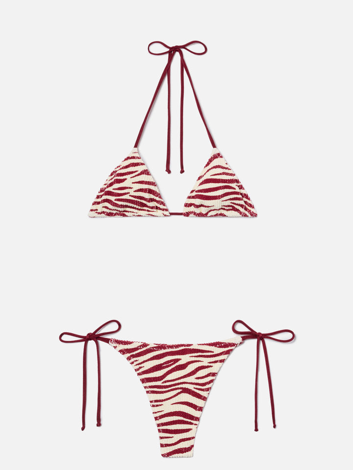 Leah Norah zebra print crinkle bikini