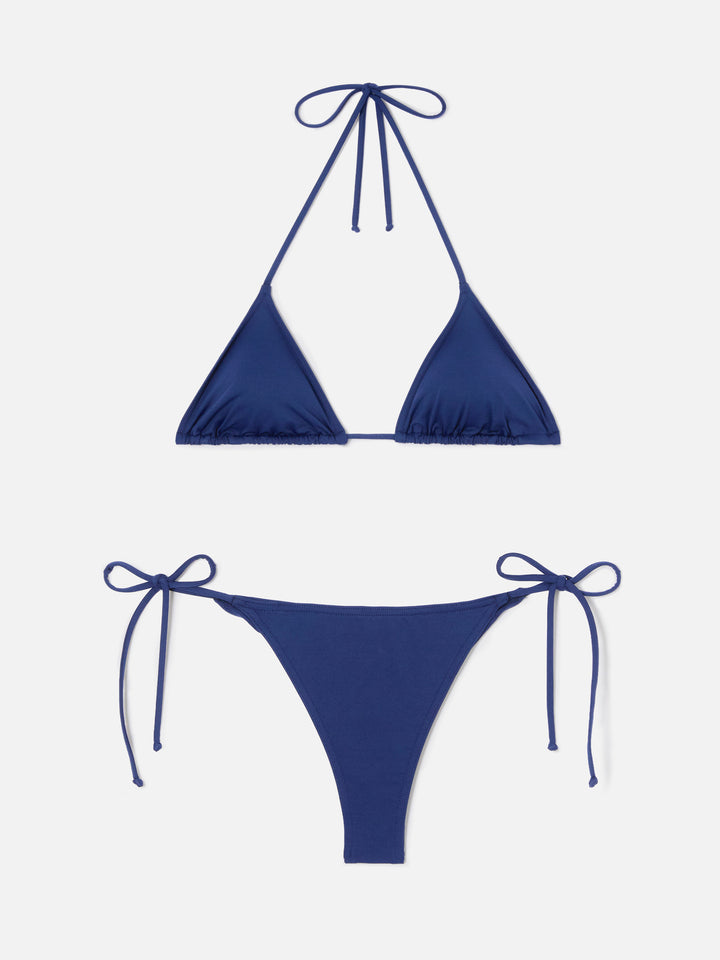 Bikini azul marino Leah Marielle con lazos 