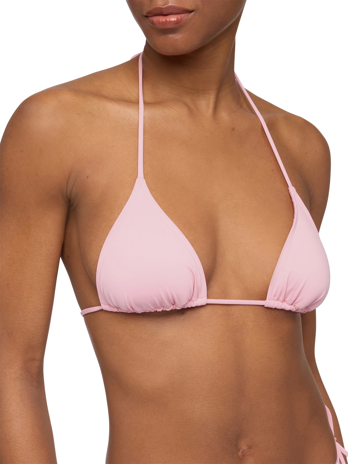 Leah top bikini triangolo rosa - Marielle slip mare classico color rosa