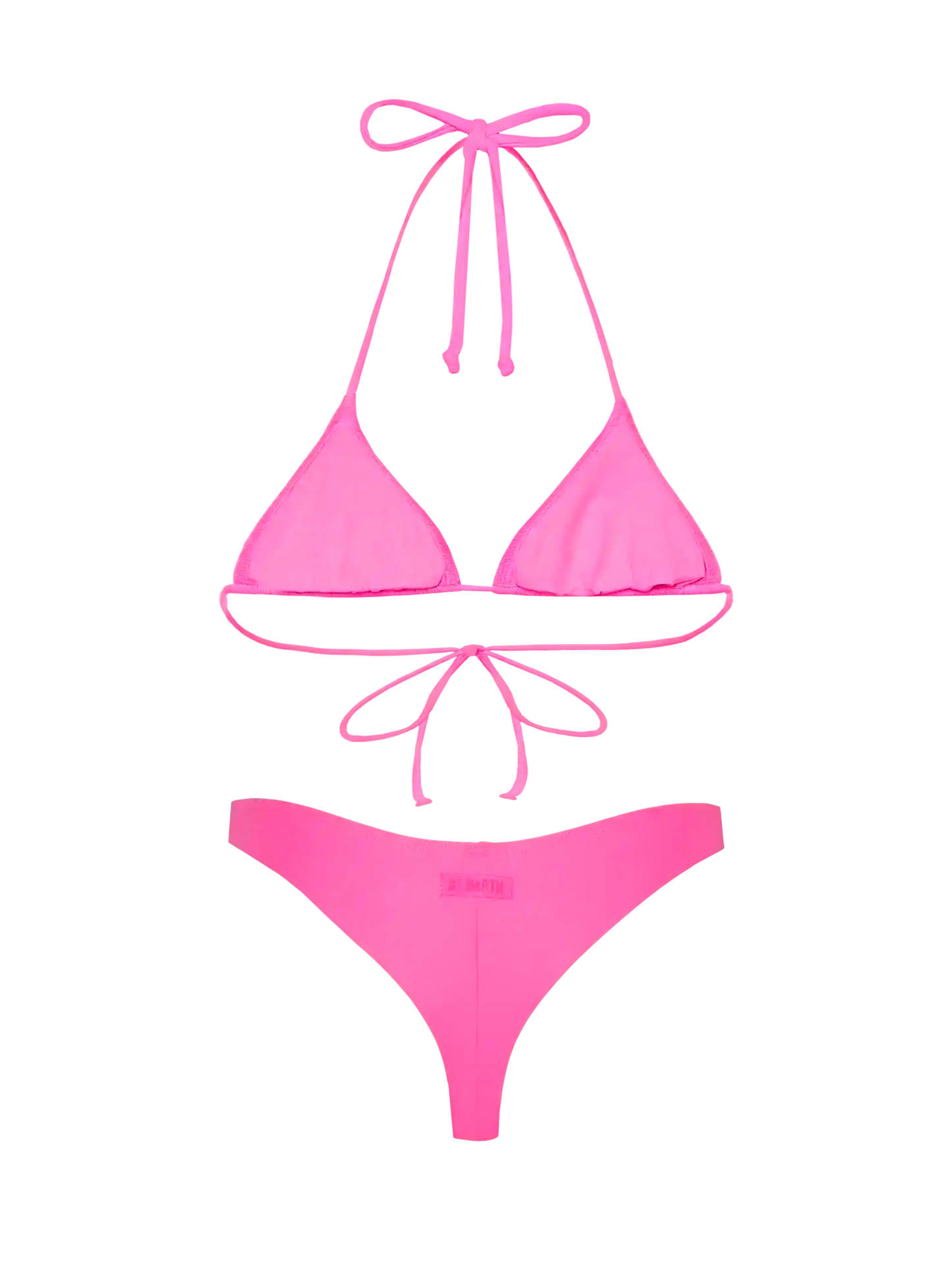 Naomi – Fuchsiafarbene freche Badehose – Leah – Fuchsiafarbener Badeanzug mit Triangel-Oberteil