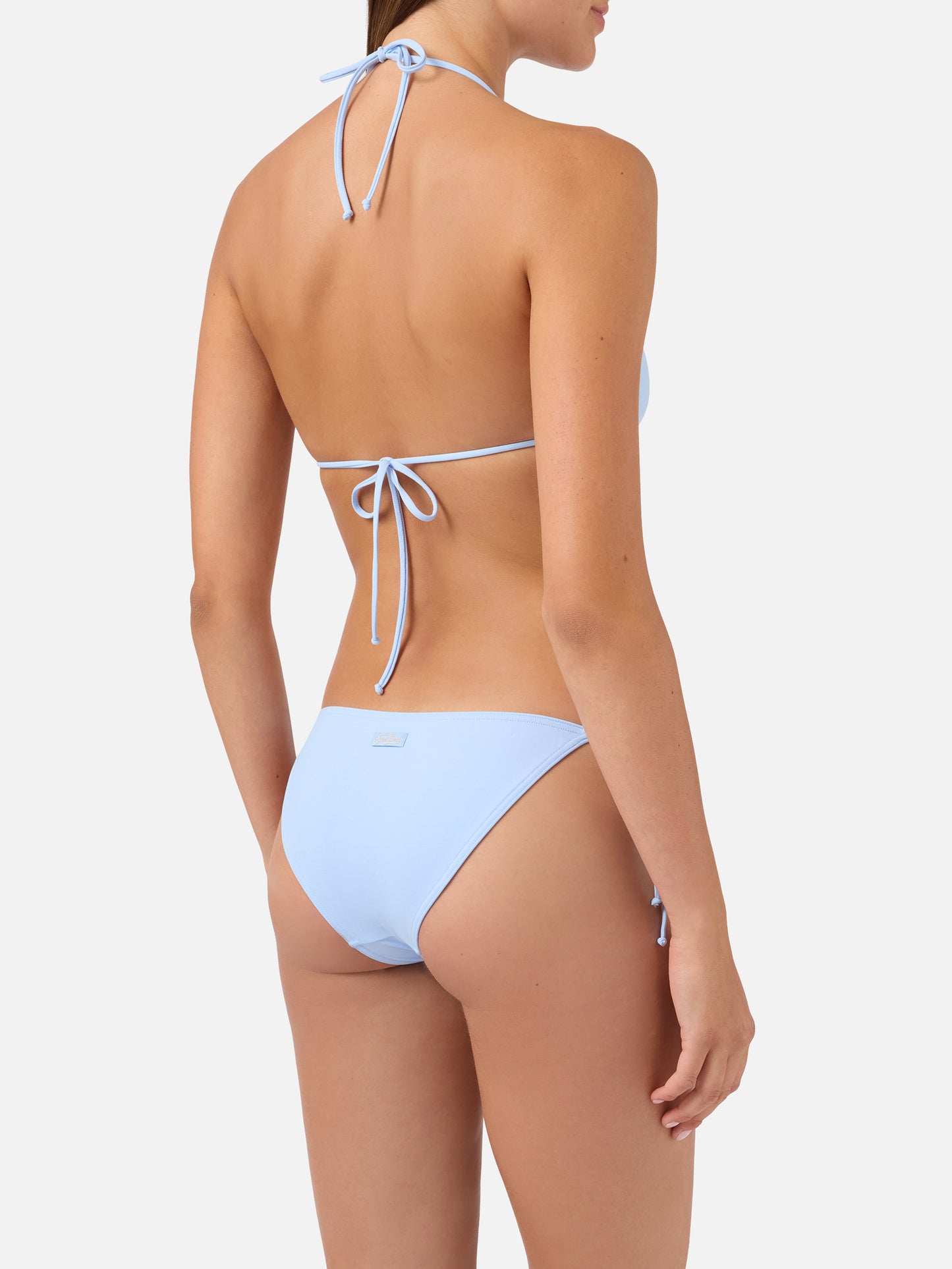 Bikini triangle Leah Virgo bleu clair à nouer 