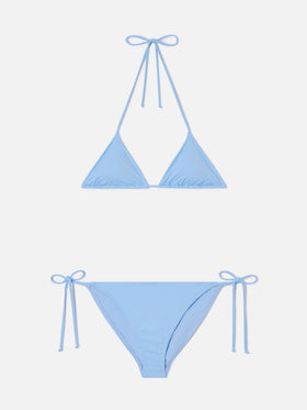 Bikini triangle Leah Virgo bleu clair à nouer 
