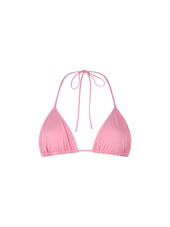 Woman pink triangle top swimsuit Leah