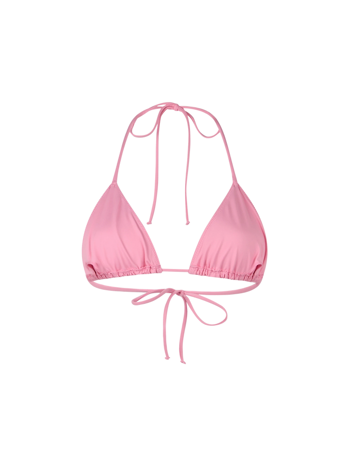 Woman pink triangle top swimsuit Leah