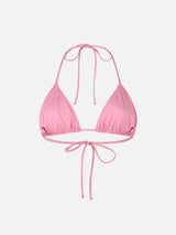 Woman pink triangle top swimsuit Leah