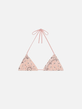 Leah pink crinckle triangle top