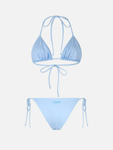 Woman light blue triangle bikini Leah Marielle